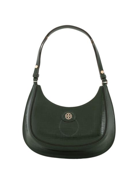 Other Designers Tory Burch Evergreen Robinson Embossed Leather Crescent Bag