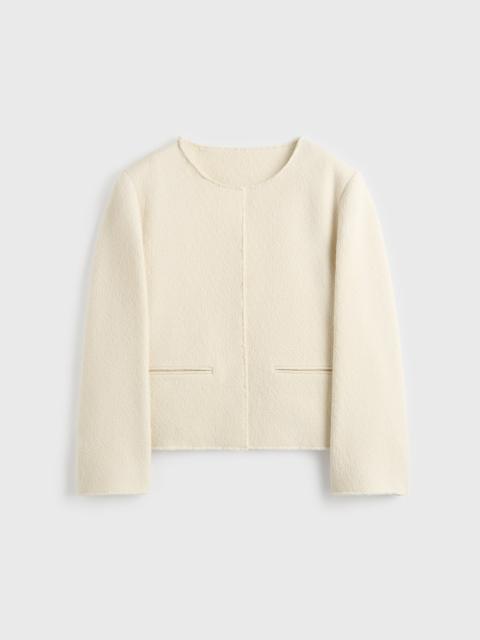 TOTEME Open-front bouclé blazer ecru