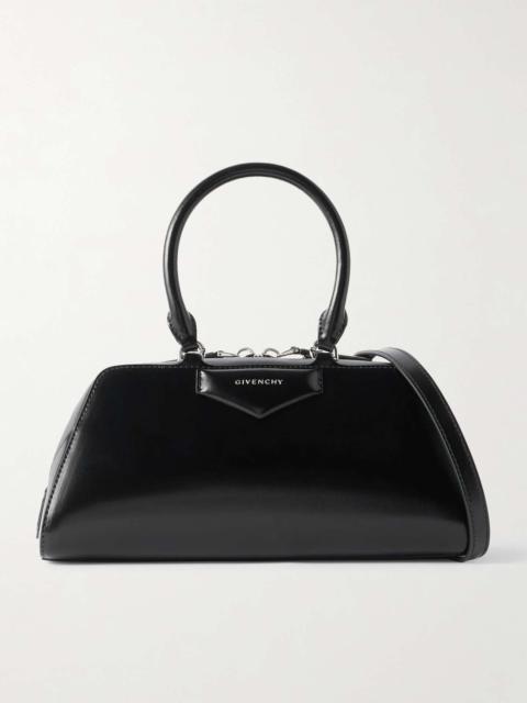 Antigona East-West small leather tote Black