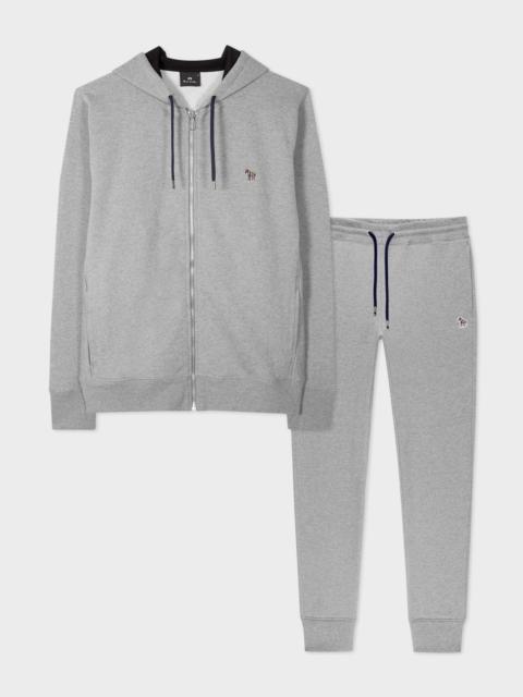 Paul Smith Grey Organic Cotton Zebra Logo Hoodie & Sweatpants Set