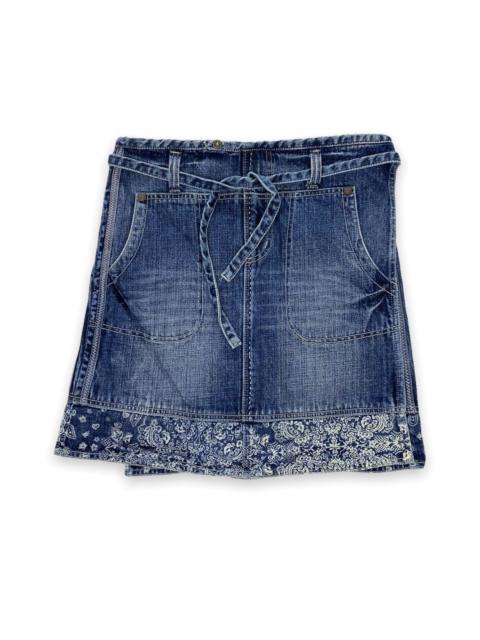 Other Designers Japanese Brand - Drug Store’s Rare Paisley Denim Wrap Skirt