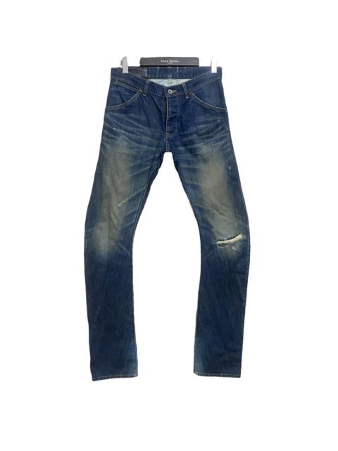 Other Designers Kazuyuki Kumagai Attachment - Attachment Curved Jeans Distressed Made in Japan