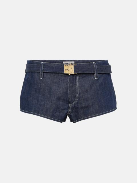 Miu Miu Low-rise slim denim shorts