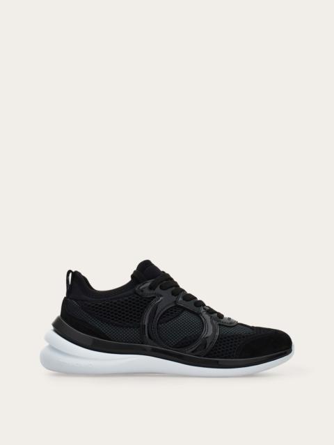 FERRAGAMO Gancini sneaker with mesh detail
