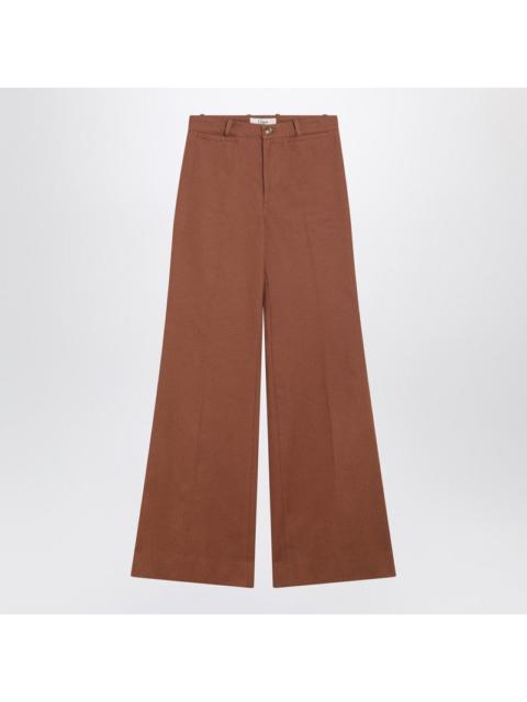 Chloé Chloé Flared Cotton Trousers In Nougat Colour Women