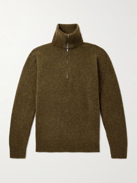 BARENA Alpaca-Blend Half-Zip Sweater Green