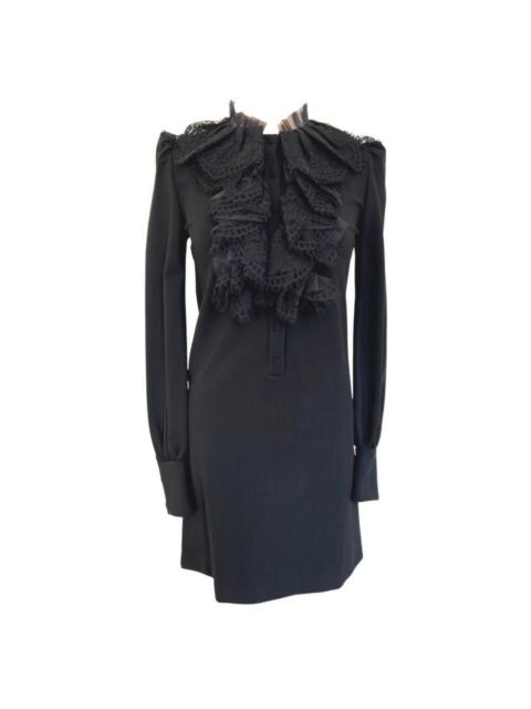 GUCCI Black Ruffle Lace Mini Dress