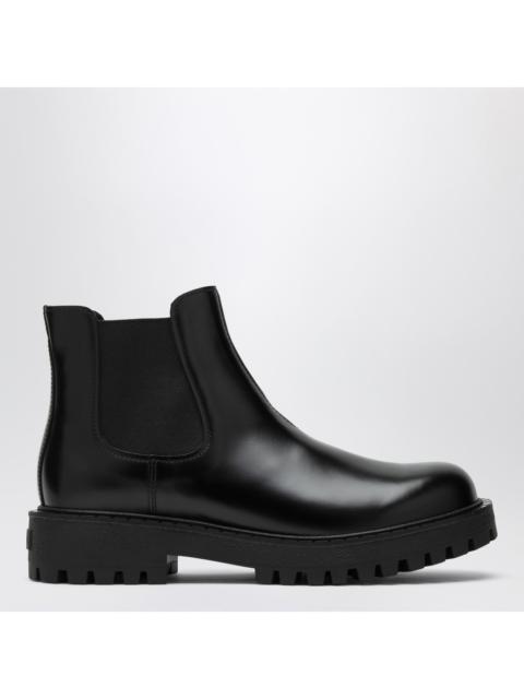 Prada Prada Black Leather Ankle Boot Men