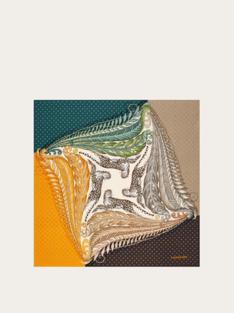 Madras print silk foulard
