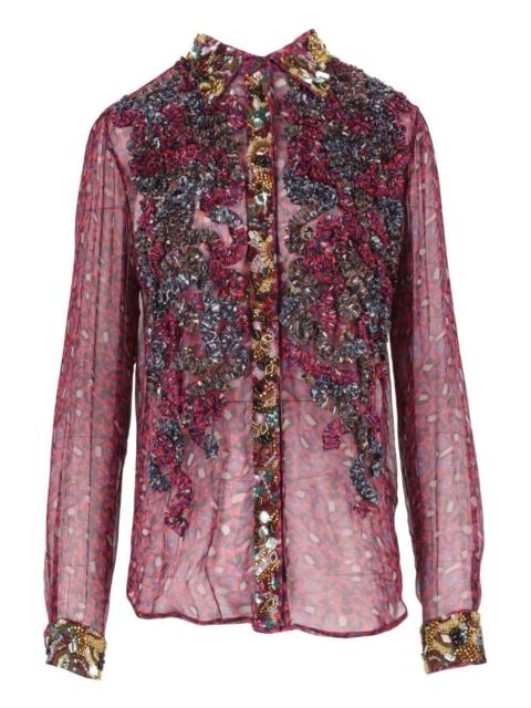 Dries Van Noten Dries Van Noten Women Sequin-Embellished Ruffled Shirt