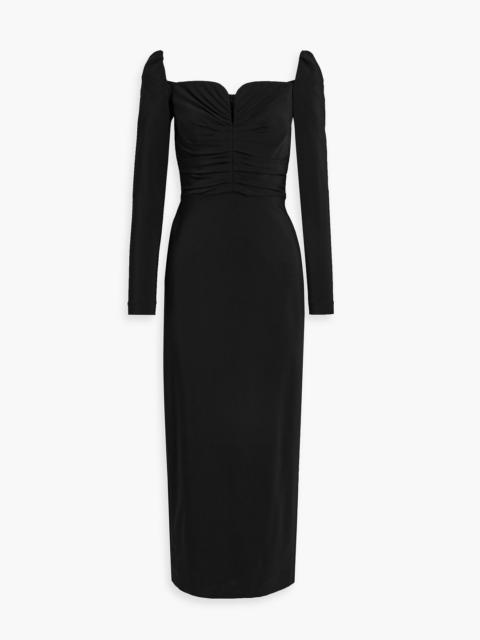 Oscar de la Renta Ruched crepe midi dress