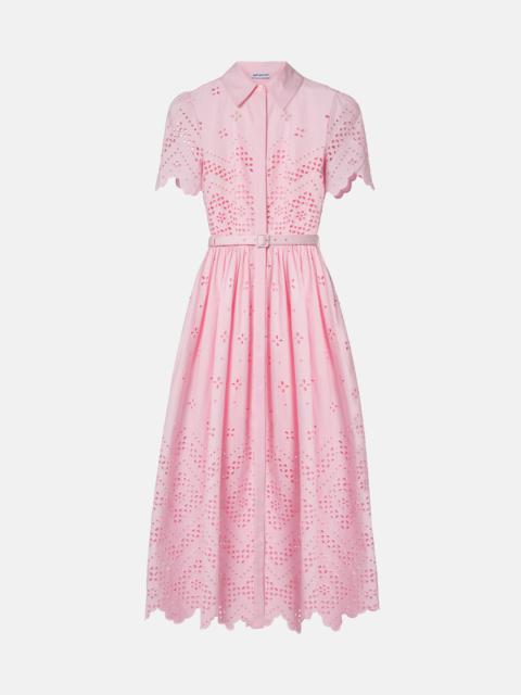 self-portrait Broderie anglaise cotton midi dress
