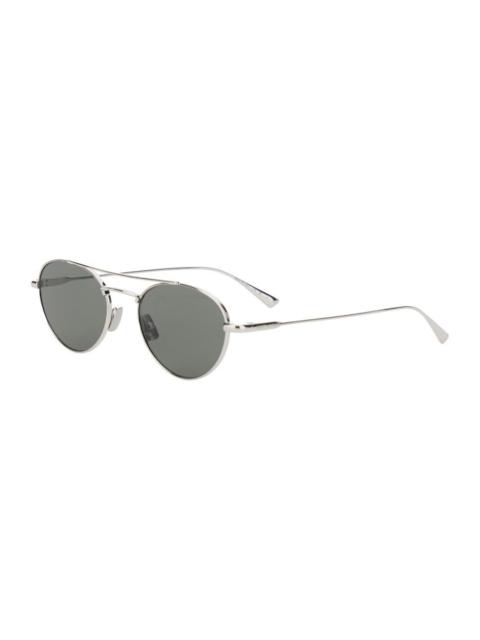 SAINT LAURENT Saint Laurent Round Frame Sunglasses Silver Men