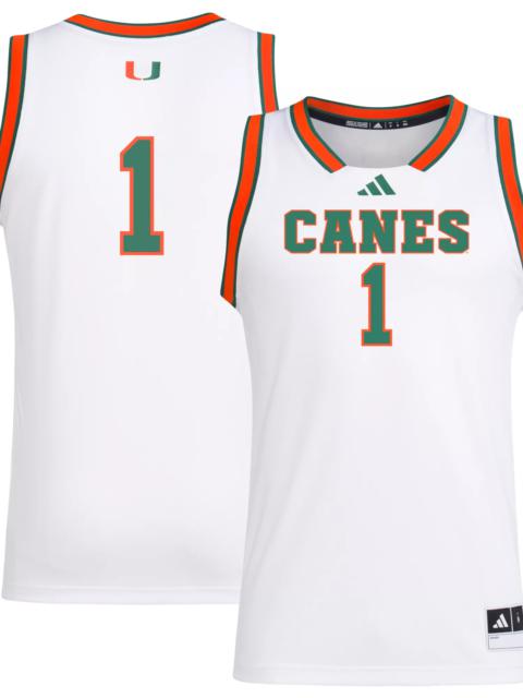 adidas adidas Men's Miami Hurricanes White Swingman Jersey