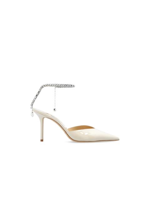 JIMMY CHOO JIMMY CHOO 'Saeda' Cream Heeled Sandals New & Authentic (Wom