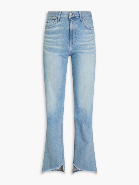 VERONICA BEARD Dylan frayed high-rise straight-leg jeans