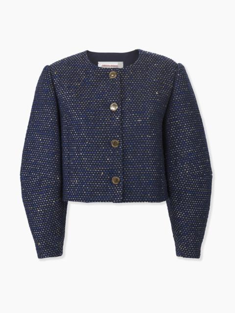 CAROLINA HERRERA Arc-Sleeve Lurex Tweed Jacket