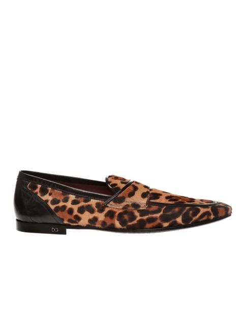 Dolce & Gabbana Dolce & Gabbana Leopard Print Pony Hair Loafers Men