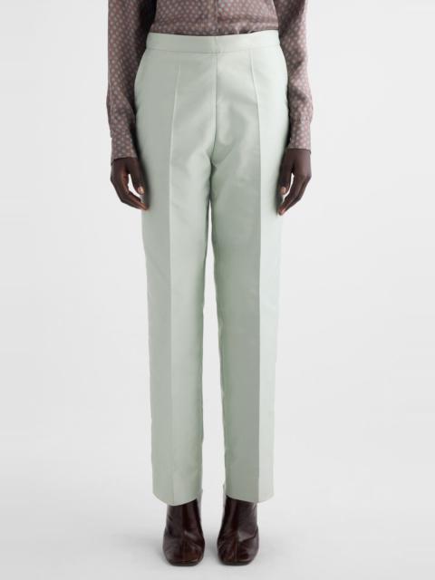 Dries Van Noten Prati Satin Straight Leg Pants in Mint at Nordstrom