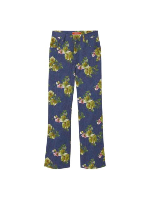 La DoubleJ floral-print flared jeans