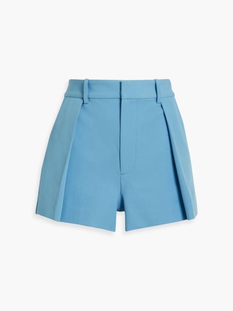 Alice + Olivia Gary pleated stretch-crepe shorts
