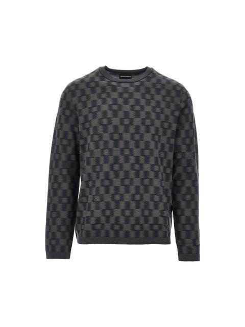 EMPORIO ARMANI Emporio Armani Virgin Wool Sweater Check Multicolor