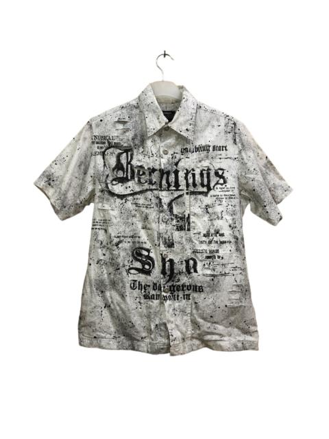 Other Designers Japanese Brand - RARE💥Berning-Sho distress button shirt punk/seditionaries