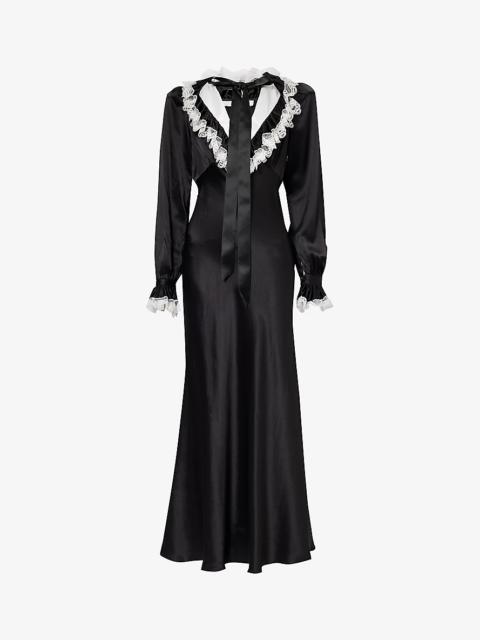 RODARTE Ruffle-trim silk maxi dress