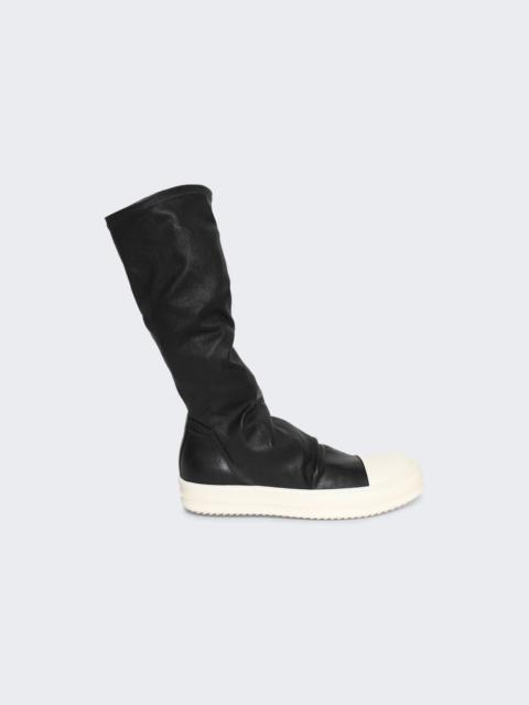 Rick Owens Mid-calf Sock Sneakers Black And Milk