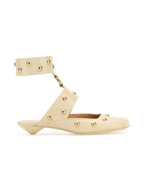 Chloé Ivory Leather Jade Sabot