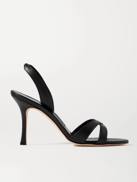 Manolo Blahnik Callasli 90 Leather Slingback Sandals
