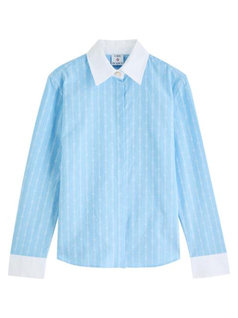 Casablanca Laurel Embroidered Cotton-blend Shirt