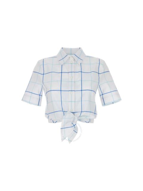 Burberry Burberry Check Printed Buttoned Cotton Cropped Shirt