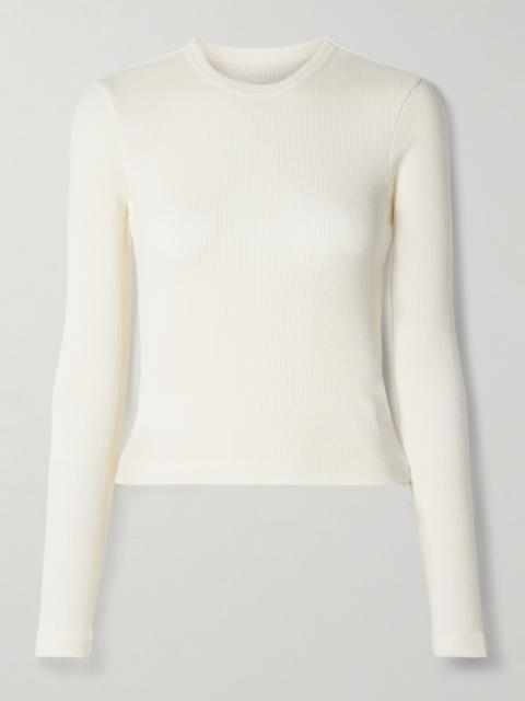 Citizens of Humanity Pilar Cropped Waffle-knit Cotton T-shirt