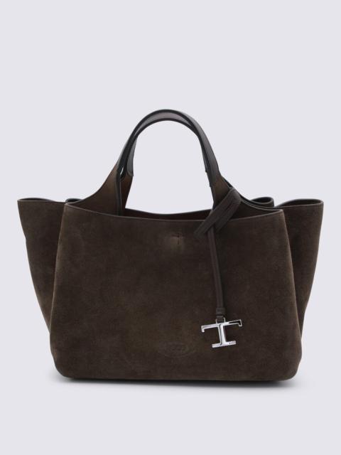 Tod's Tod'S Brown Suede Leather Top Hansle Bag