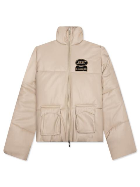 Rhude RHUDE EMBROIDERED PUFFER JACKET - TAN