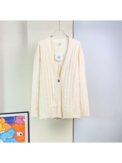 Hermès Hermès off-white knitted cardigan jacket