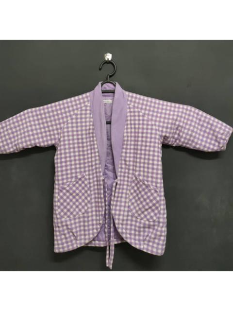 Other Designers Flannel - Corduroy Checkered Kimono Hanten