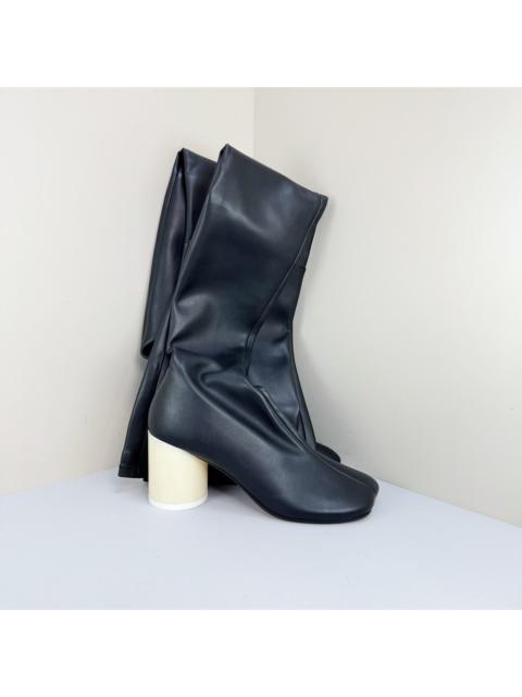 Maison Margiela Maison Margiela black and white leather knee-high boots