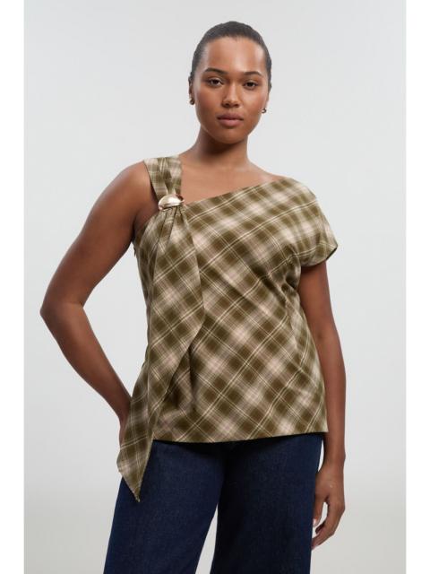 KAREN MILLEN Plus Size Tailored Check Trim Detail Sleeveless Top