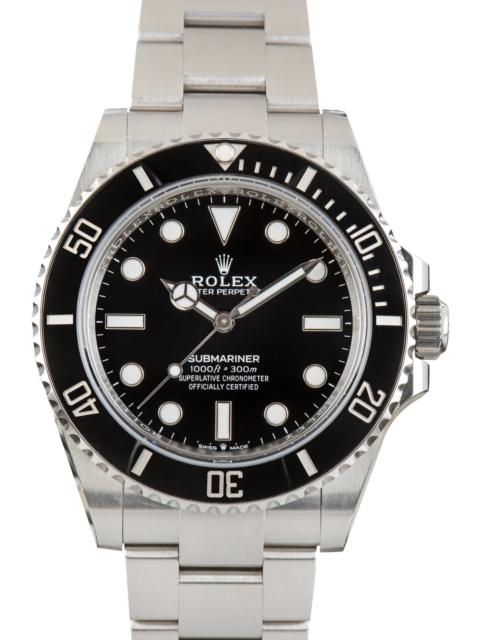 ROLEX Pre-Owned Oystersteel Rolex Submariner ref 124060LN Black Dial