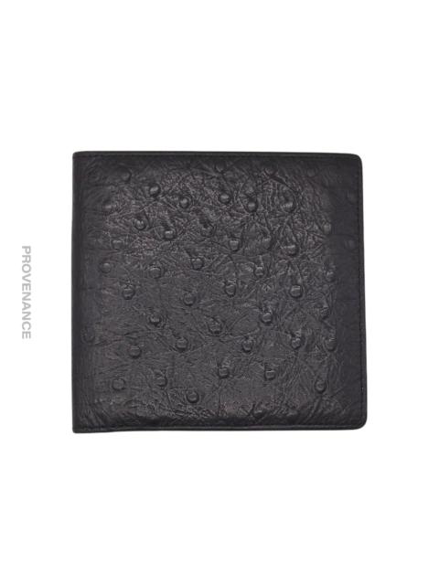 Christian Dior CD Bifold Wallet - Black Ostrich Print