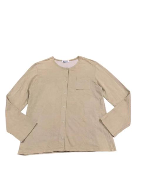 ISSEY MIYAKE Issey Miyake Beige Neutral Tone Button Up Long Sleeve Blouse
