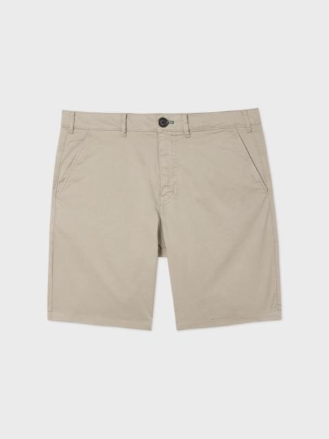 Paul Smith Stone Grey Organic Cotton-Twill Shorts