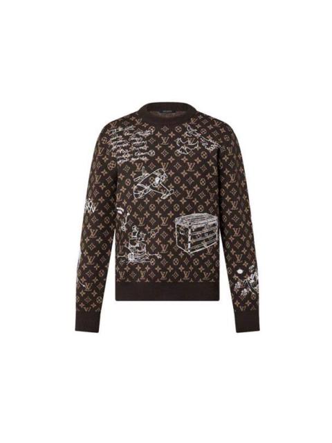 Louis Vuitton Louis Vuitton (LV) Brown Monogram All-Over Print Sweater