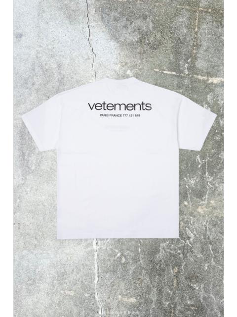 VETEMENTS WHITE URBAN LOGO REGULAR FIT T-SHIRT