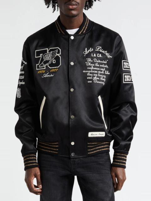 AMIRI Eagle Embroidered Satin Varsity Jacket | nordstrom | REVERSIBLE