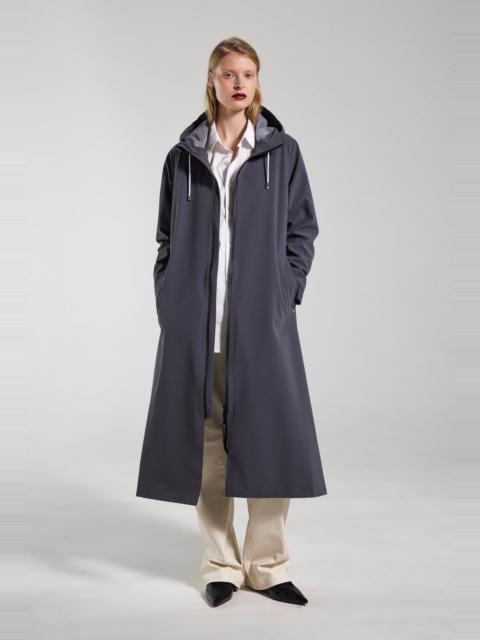 Stutterheim Mosebacke Long Lightweight Zip Matte Raincoat Metal
