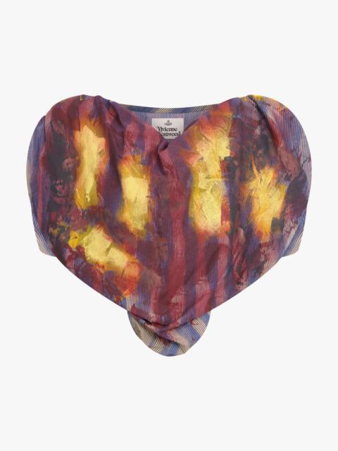 Vivienne Westwood PAINTED STRIPE PRINT S/S HEART TOP | MULTI