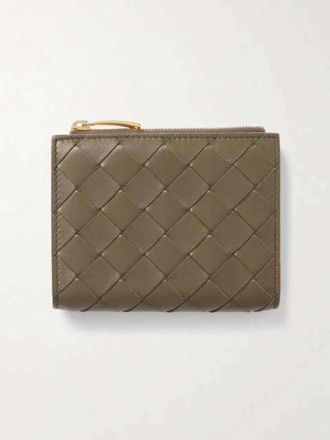 Intrecciato leather wallet Green